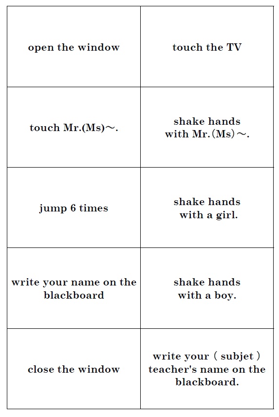 命令文 アクティビティワークシート