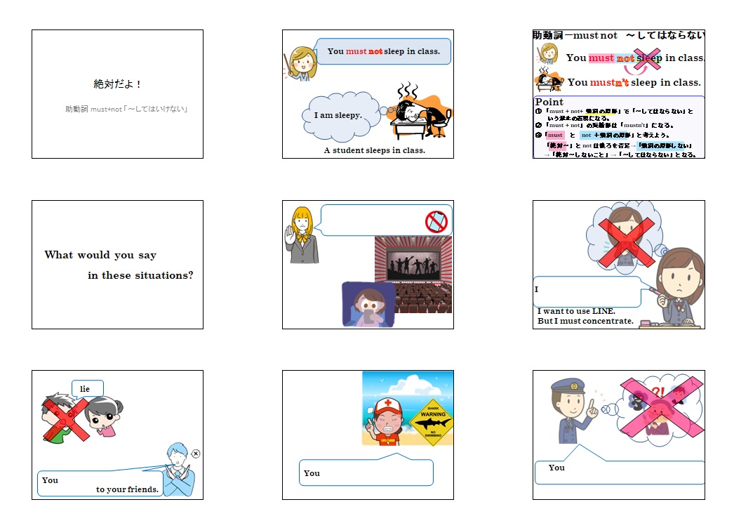 助動詞 must not の解説スライド