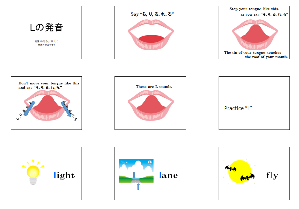 Lの発音練習用スライド