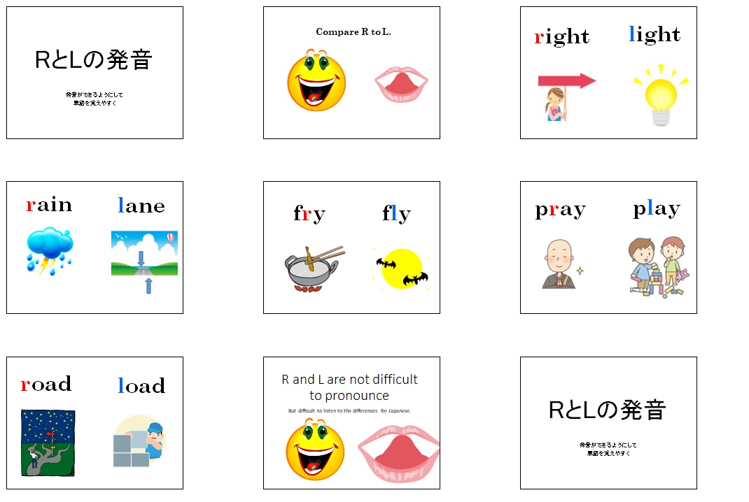 LとRの発音の比較スライドのサムネイル